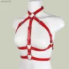 B.cyqZ Body Harness Woman Red Leather Chest Bh Cage Punk Suspenders Har Goth strumpebälte Sexig bondage underkläder rave outfit 2021 l230518