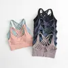 Impreso Acolchado Espalda con Tiras Deportes LL Sujetadores de Verano para Mujer Belleza Espalda Soporte Transpirable Medio Ropa de Entrenamiento de Gimnasia Push Up Fiess Yoga Crop Tops Sujetador