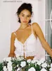Tanques femininos Camis Frill Lace Crop Sexy Tops Tees Mulheres gravata dianteira Cami Top Summer White V Neck Spaghetti Strap Top Party Club T230605