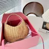 Designer Bag Mini Straw Weave Bags Women Crossbody Shoulder Bags Purse Basket Beach Tote Summer Clutch Bags Linen Blend Gold Accessory With Strap