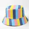 Breda randhattar 2023 Spring Cotton Stripe Print Bucket Fisherman Outdoor Travel Sun Hat For Men and Women 162 G230603