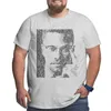 Herrpolos malcolm x t-shirt stora höga tees plus storlek 4xl 5xl 6xl toppar vintage t-shirt svarta t-shirts för män