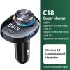 Neuer Bluetooth-FM-Transmitter mit bunten Lichtern, 22,5 W, superschnelles USB-Ladegerät, Freisprech-MP3-Player für das Auto