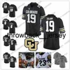 Thr NCAA Colorado Buffaloes #19 Rashaan Salaam 16 Mason Crosby 6 Paul Richardson 9 Juwann Winfree Black Grey White Retired Football Jerseys 4xl