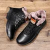 Boots Men Snow Winter Fur Warm Leather Outdoor Walking Ankle Man Large Size Genuine Shoes Rubber