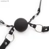 50mm Solid Silicone Ball Double Ball Mouth Gag Bdsm Oral Fixed Sex Toy For Couple SM Leather Dual Straps Bondage Open Mouth Plug L230518