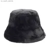 2022 Nieuwe Faux Fur Winter Emmer Hoed Vrouwen Hoge Kwaliteit Effen Warme Vrouwelijke Cap Outdoor Zonnebrandcrème Zonnehoed Panama lady Panama Cap L230523