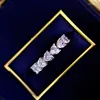 Pierścienie klastra DYGYD S925 Silver Love Row Diamond Moissanite Pierścień ułożony