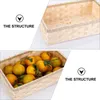 Servis uppsättningar av naturliga rottingförvaringskorgar Rektangulära brödfruktkorg Korgen serverande behållare