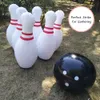 Bowling Novel Place Giant Flatable Bowling Set for Kids Outdoor Lawn Yard Games for Family Jumbo 22 "Pins 16" Boll uppblåsta Toys 230603