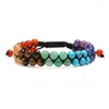 Bracelets porte-bonheur pierre naturelle 7 Chakra perles colorées à la main Double tissé amitié dentelle Bracelet hommes femmes Yoga bijoux accessoires