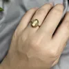 Cluster-Ringe Top Natürlicher Gold-Rutilring für Frauen Kristallquarz Ovale Perlen Silber Reichtum Glücksstein Verstellbarer Schmuck Charm Geschenke
