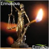 Objetos decorativos Estatuetas Ermakova Europeu Antigo Bronze Grego Deusa da Justiça Estátua Fair Angels Resina Scpture Ornaments Des Dhgex