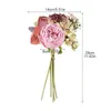 Flores decorativas Po Props Arreglo de ramo de flores artificiales Oficina Seda Rosa Peonía falsa Decoración del hogar Boda de otoño