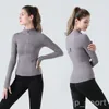 Outfits Lu Align Lu Define Woman Yoga Fitness Jacket Longs Sleeve Bodybuilding Jackets High Waist Sport Coat Quick Dry Exercise Activewear