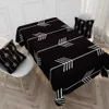 Table Cloth Nordic Simple Black and White Checked Table Cloth Household Waterproof Desk Tea Table Cover Table R230605