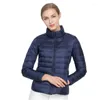 Vestes pour femmes dames printemps et automne veste en duvet de canard ultra léger noir bleu épaissi Portable coupe-vent