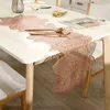 Table Runner PVC Table Flag Long Style Solid Color Bronzing Table Runner Burlap Creative Irregular Flowers Nordic Light Luxury Decoration 230605