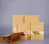 Flacher untere Kraftpapier klarer Fenster Schloss Verpackung Beutel wiederverschließbar Kaffeepulver Geschenkbeutel Beutel