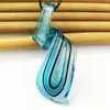 Collier boucles d'oreilles ensemble 1 pièces bleu torsadé verre au chalumeau Murano pendentifs Style chinois fête aime cadeau tourbillon motif bijoux pour femmes