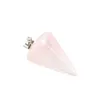 Оптовая натуральная драгоценный камень розовый кварцевый подвесной кулон Сердца Грим Шарм Шарм Ювелирные изделия подвеска для женщин подарки