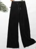 Capris Summer Wide Leg Casual Elastic High Waist 2023 New Loose Pleated Pants Women's P230605