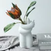 Wazony nordycki kreatywny biały abstrakt ludzki ceramiczny wazon dekoracja domowy salon do kwiatów
