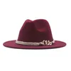 Bérets Chapeau Fedora Classique Large Ceinture Floppy Laine Femmes Panama Boucle Casquettes De Baseball Sports Papa Oh Heck