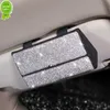 Novo porta-óculos de cristal com strass para carro, caixa magnética para carro, viseira solar, estojo, organizador de óculos, guarda-sol, acessórios automotivos