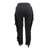 Women's Pants Capris Bonnie Forest New Fashion Tassel Long Pants Streetwears Womens Leisure Fringed Pencil Pants Ladies Trousers Skinny Club Wears J230605