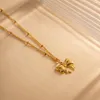 Chains Online Celebrity Ins Wind 18K Gold-plated Stainless Steel Bead Chain Butterfly Pendant Necklace Trend Joker Jewelry