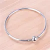 Ny DIY kvinnlig modepärlaformad spänne hård kropp PDL-metallarmband Kvinna DIY Slumpmässig matchning 925 Silver/Rose Gold Bangle Girl Jewelry Gift Bangle