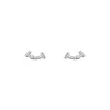 Stud Earrings Real Pure 925 Sterling Silver Zircon For Women Korean Fine Jewelry Pendientes Brincos Drop