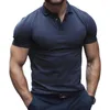 Chemises décontractées pour hommes Chemise d'été T-shirt de coupe 3D Couleur unie Haut de sport mince