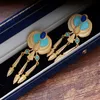 Medieval Earrings Women Vintage Retro Gold Egyptian Eagle Earrings Personalized Palace Style Tassel Earrings E372