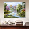 Seaside Canvas Art Chandmade Sung Kim Painting Impressionistic Artwork Pastoral Style for Restaurant Pub Bar Wall Decor