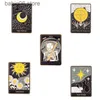 Pins Broches Tarot broche zwarte schedel broche maan zon broche pin trui kraag pin metalen badge T230605