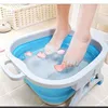 Lavabos de salle de bain Lavabo pliable en silicone Cube pliant en silicone Salle de bains Bassin de bain de pieds en plastique Bain de pieds Lavabo portable Seau de massage Outil pour la maison 230605