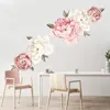 Aquarela rosa branco peônia rosa flores adesivos de parede para quarto de crianças sala de estar quarto decoração de casa decalque de parede decoração de casa