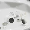 Studörhängen 2 stycken (ett par) Solid 925 Sterling Silver Earring Finding - Post Flat Round 8mm (4397C)