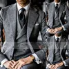 Men's Suits 2023 Small Plaid Men Latest Designs Slim Fit Jacket Pants Notched Lapel Blazer 3 Pieces Wool Custom Terno Groom