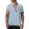 Men's Casual Shirts Men Top Chic Pure Color Quick Dry Thin Summer Shirt Leisure Garment