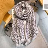 Scarves 2023 Winter Cashmere Scarf Hijab For Women Leopard Print Thick Warm Pashmina Shawl Warps Blanket Neckerchief Bufanda Foulard