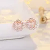 Pendientes de tuerca de lujo, pendientes de tuerca de diseñador, joyería para mujer, pendientes de diamantes de imitación de cristal chapados en 18 quilates, regalos de boda