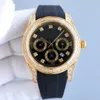 Diamond Men Watch 40mm Automatic Mechanical Watche Warterproof Gummi -Business -Modedesigner Montre de Luxe