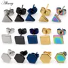 Alisouy 2pcs Unisex Donna Uomo Triangolo Quadrato Esagono Orecchini in Acciaio Inossidabile Anti allergia Piercing Ear Stud Gioielli di moda