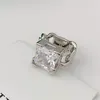 Trend ünlü marka tasarımcısı abartılı cam kare büyük gümüş zincir yüzüğü kadınlar için lüks mücevher pist goth boho