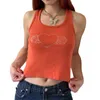 Tanks Camis Summer Ultrathin da donna Set Exposed NAVEL Crop Girocollo senza maniche Street Abbigliamento Butterfly Water Diamond Canotta a costine P230605