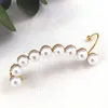 Stud Earrings Fashion Pearl Ear Cuff Stainless Steel Gold Color Earring Wedding Party Jewelry Gift Ohrringe Damen E9546S01