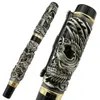 Jinhao Dragon Phoenix Design Rollerball Pen Metal Rzeźbowanie wytłaczanie ciężka szary czarny czarny do biurowego domu